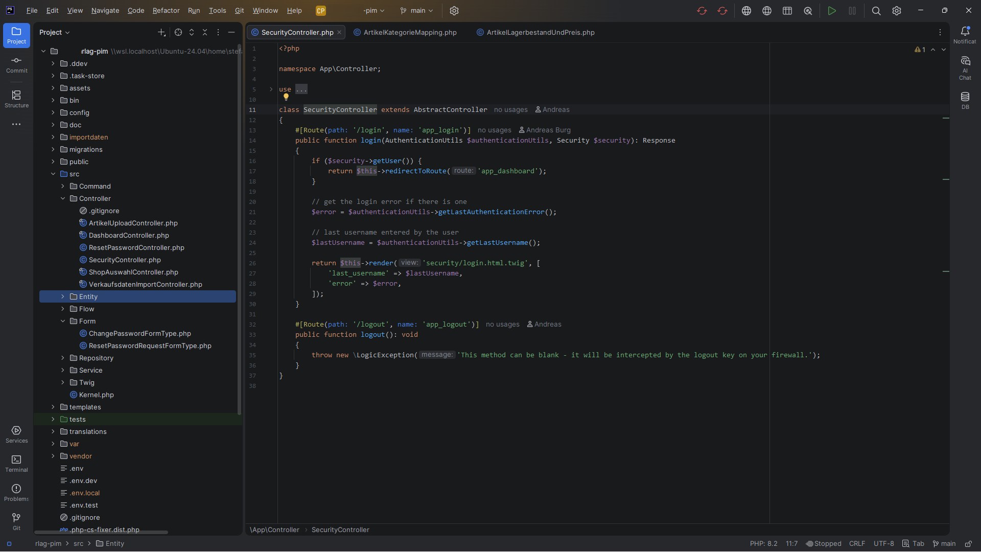 IDE für eine Symfony Projekt der dawesys GmbH